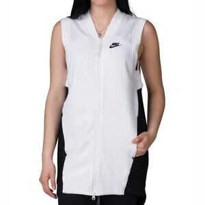 NIKE | Sweatshirt Fleece Cocoon Mesh Vest Long Line Full Zip Colorblock | Small